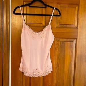 Pink lace tank top